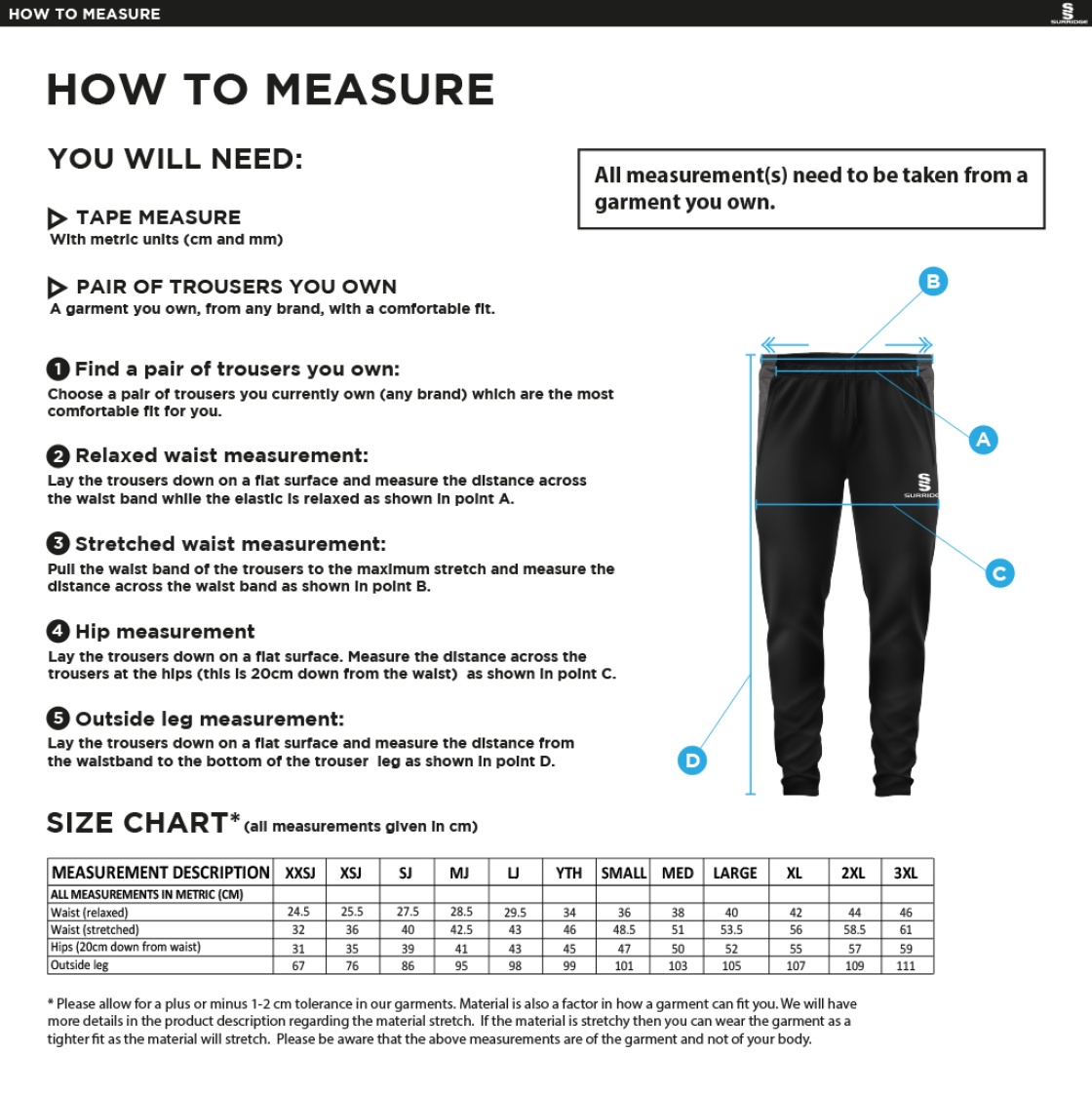 Langtons CC - Dual Skinny Pants - Size Guide