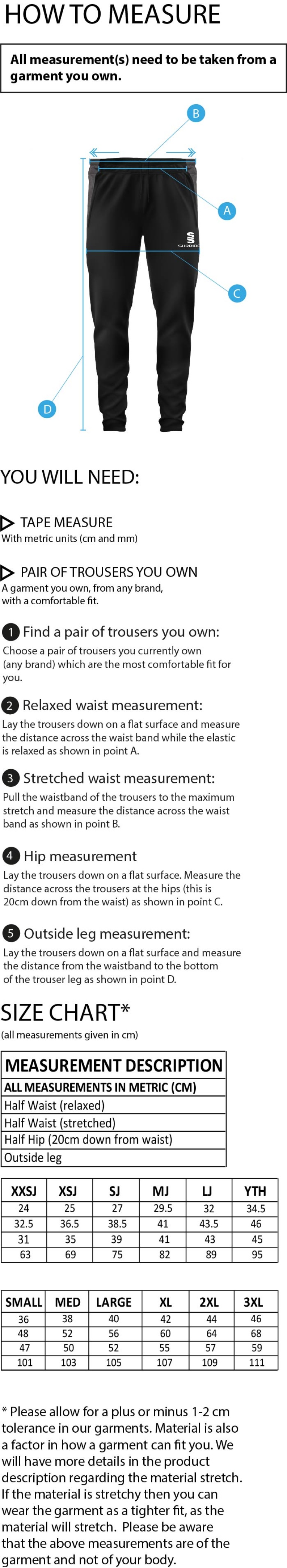 Langtons CC - Dual Skinny Pants - Size Guide